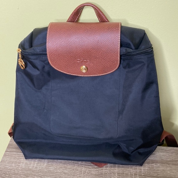 Longchamp Bags Longchamp Le Pilage Navy Blue Nylon Backpack Poshmark